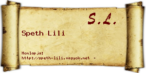 Speth Lili névjegykártya